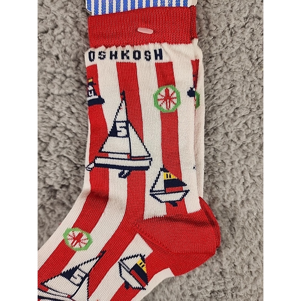 Vintage OshKosh B'Gosh Socks Sailboat 1991 New W/ Tags - Picture 3 of 5